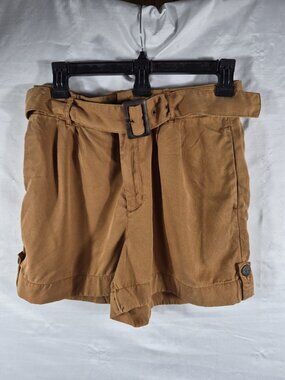 Nicole Miller Women's Brown 100%Lyocell Moisture Wicking Belted Shorts Size 6